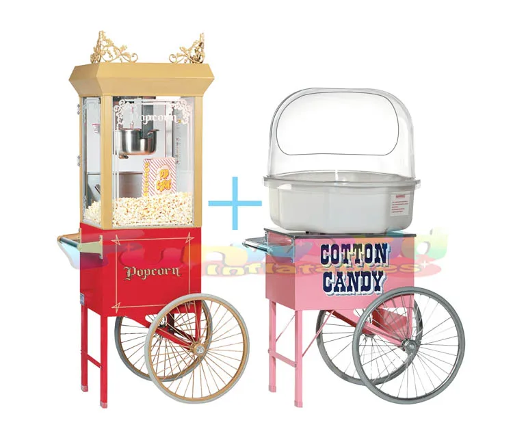 Carnival party supplies sugar floss maker popcorn machine with cotton candy machine for sale