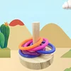 Wooden Interactive Parrot Ring Toy Educational Exercise Stimulating Fun Playtime for Parrot Parakeet Bird Toys Random Color 2