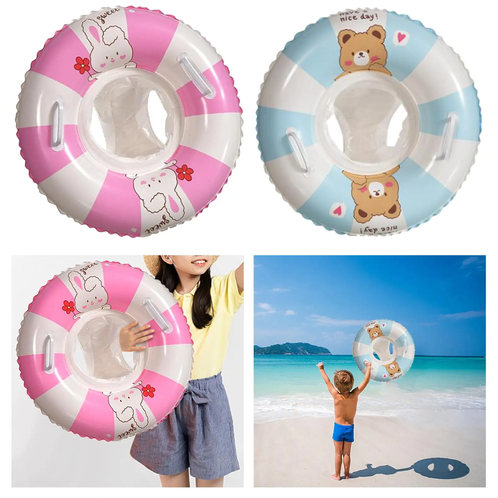 Swimming Pool Floats Floating Mattress Seat Swim Tube Swimming Rings Kids Inflatable Float Seat Boat Lawn Garden Summer