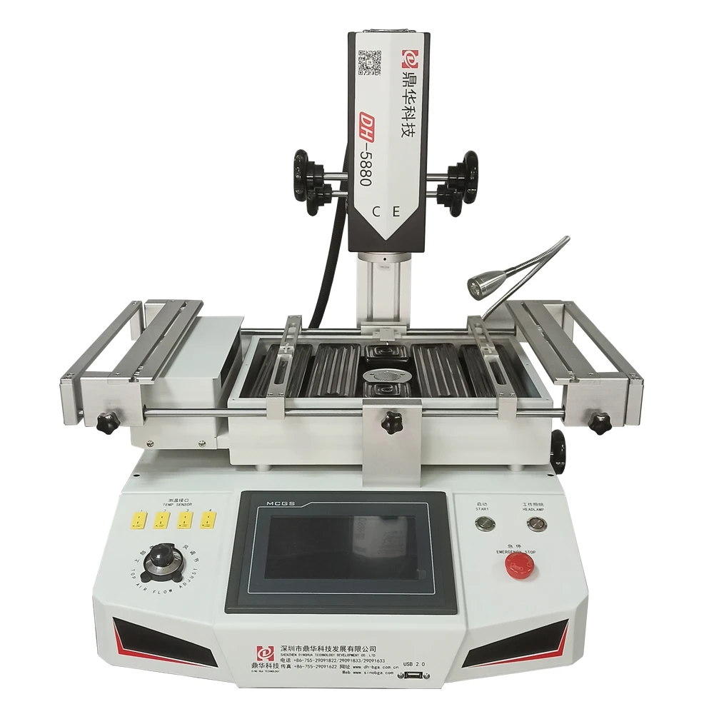 DH-5880 Hot Air BGA Rework Station Touch Screen 5500W 3 Heating Temperature Zones SMD PCB Chips Soldering Repairing Machine 220V