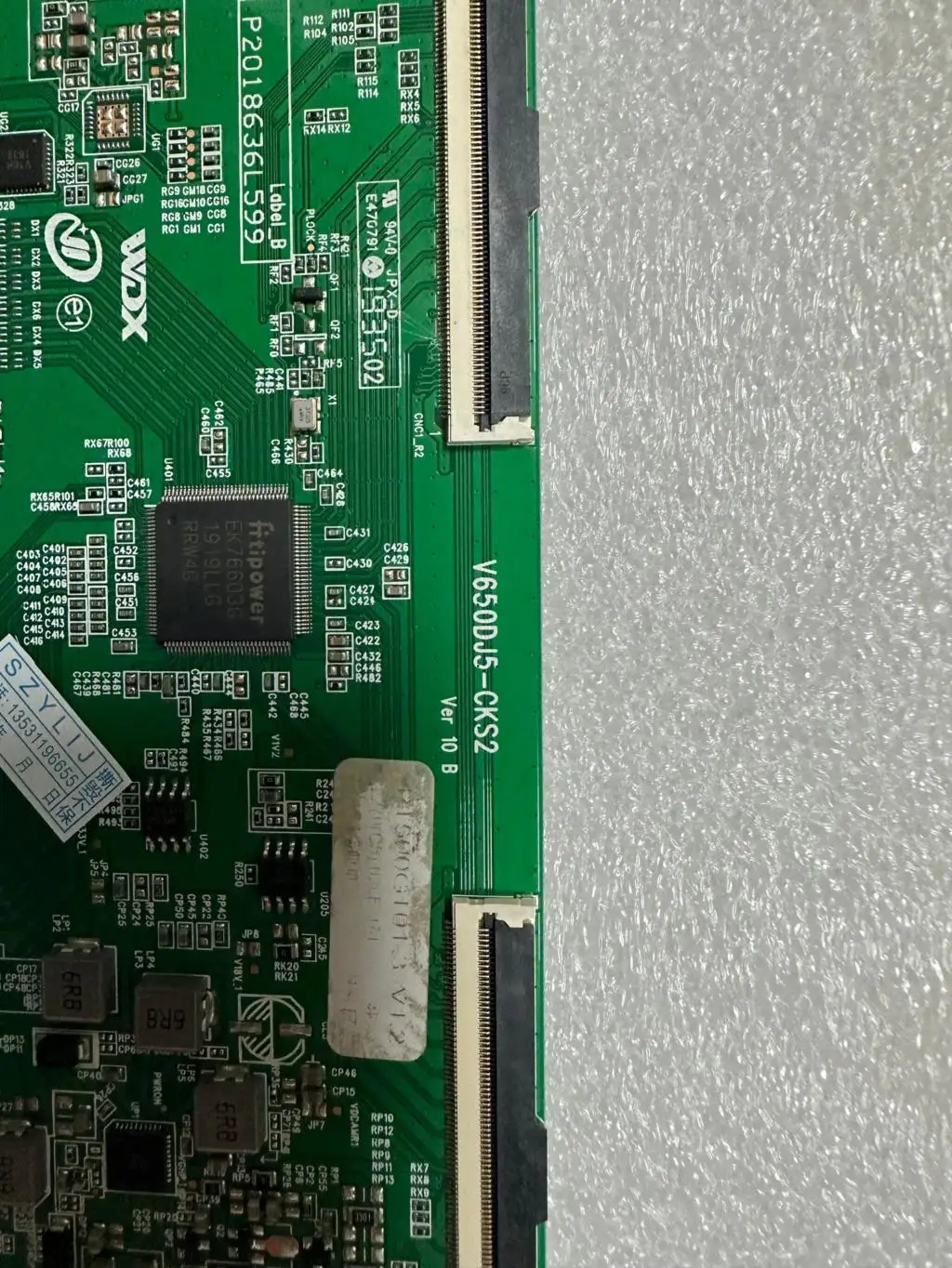 Máquina Original do Logic Board Assembly White Barcode V650dj5-cks2 Pt500qt013 4k - Imagem 3