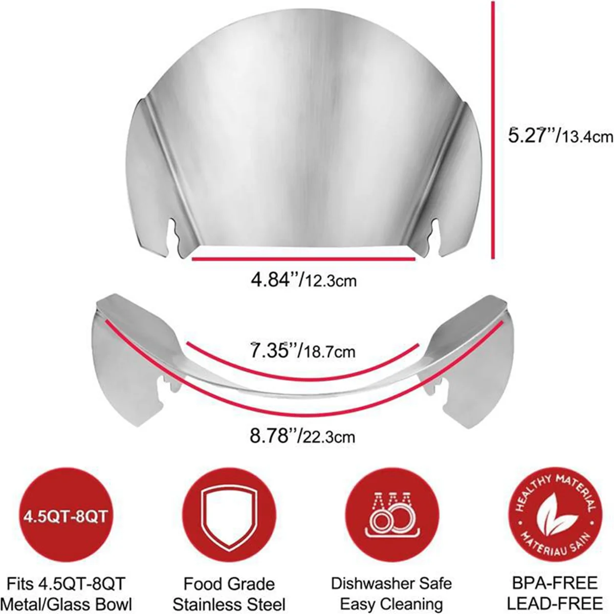 A78E-Dumping Protective Cover for Kitchenaid Bowls Treasure Stainless Steel Pouring Channel Pouring Accessories