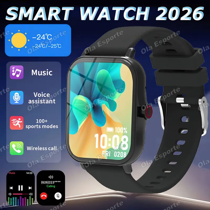 New Outdoor Smart Watch Health Monitoring Weather Bluetooth Call Music Control Sports Waterproof Women Men Smartwatch Gifts HW12 - Image 17