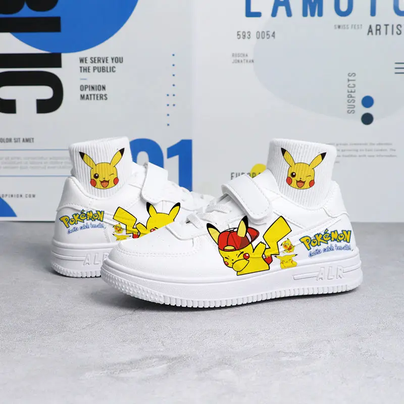 

Pokemon New Pikachu Graffiti Canvas Shoes DIY Velcro Shoes Low-top Hand-painted Cartoon Sneakers Children's Casual Shoes