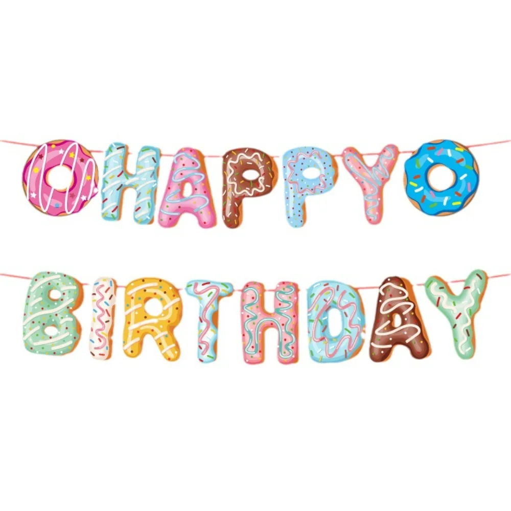 

Donut Donut Theme Wall Decoration Latex Balloons Cupcake Topper Girl