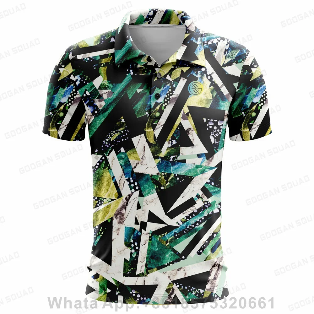 Men Golf Shirt Summer Quick Dry T-Shirt Sports Jersey Golf Apparel Short Sleeve Tops Breathable Polo Shirts for Men Golf Wear