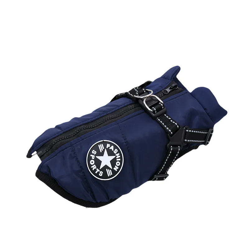 Large Pet Dog Jacket Harness Winter Warm Labrador Waterproof Big Coat Chihuahua French Bulldog Outfits
