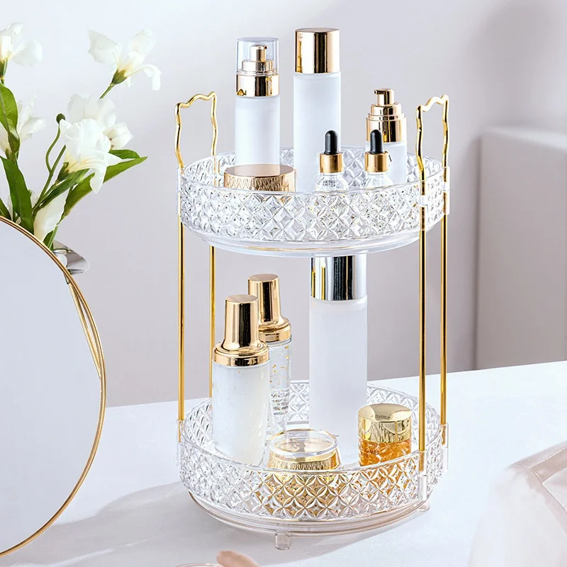 Rotating storage box, high capacity 2/3 layer storage box suitable for skin care products, cosmetics, lipstick, perfume storage 2
