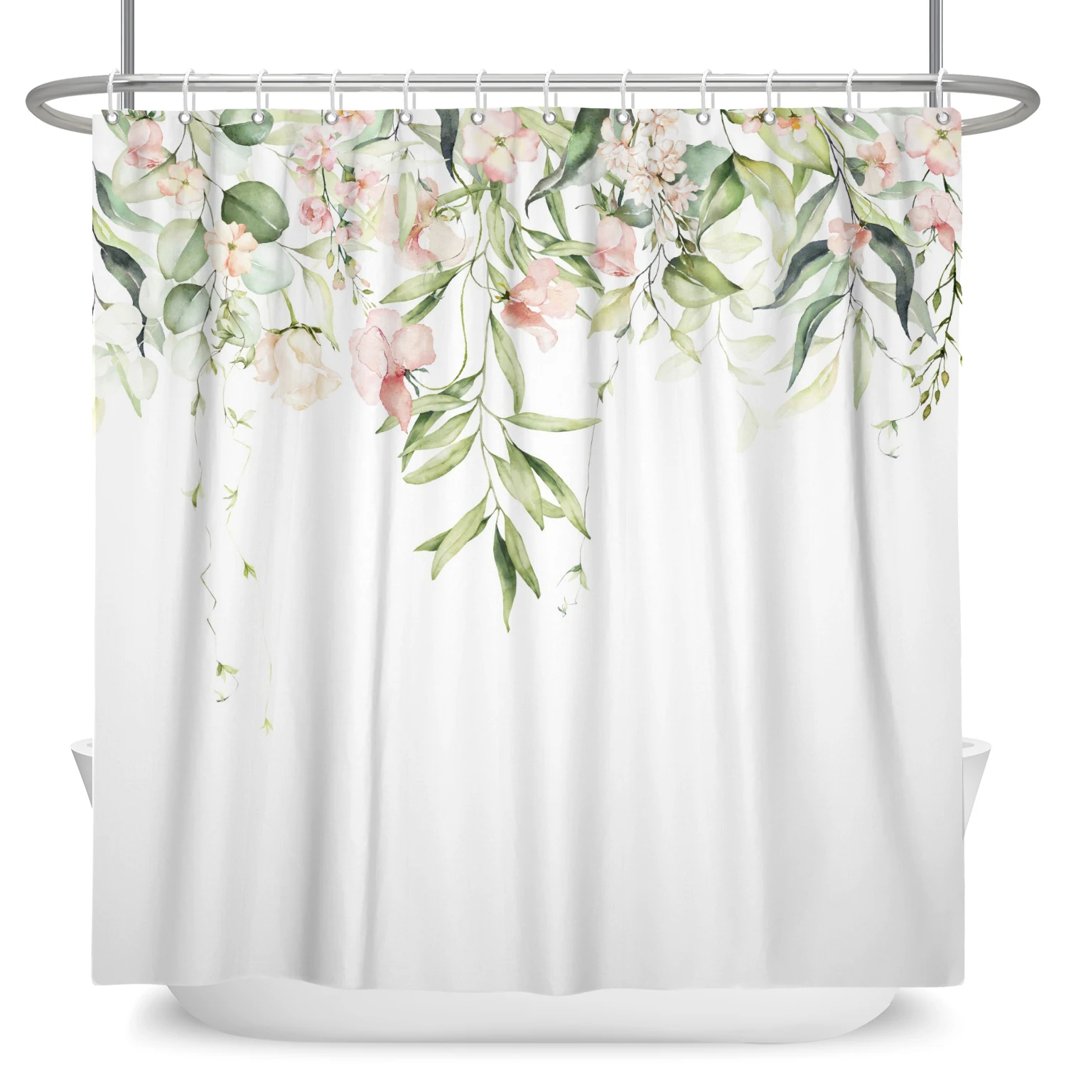 Green Leaves Plant Flower Butterfly Shower Curtain Wild Animal Waterproof Fabric Bath Curtain Bathroom Accessorie Decor shower curtains