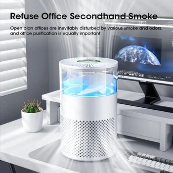 Mini Desktop Air Purifier, Efficient Purifying Smoke, Double Formaldehyde Removal, Quiet Air Cleaner for Home Office Kitchen 1