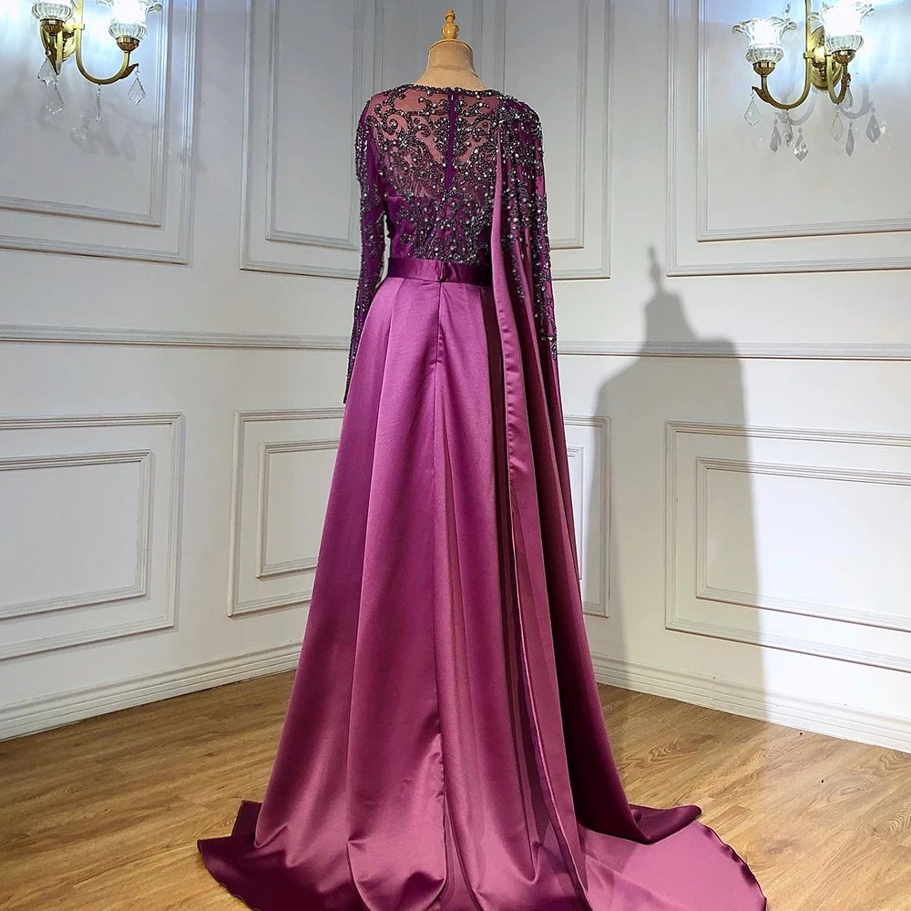 Muslim Grape Purple Luxury Evening Dresses Gowns 2025 High Split Satin For  Women Party Customize BLA71456 Serene Hill - AliExpress 320