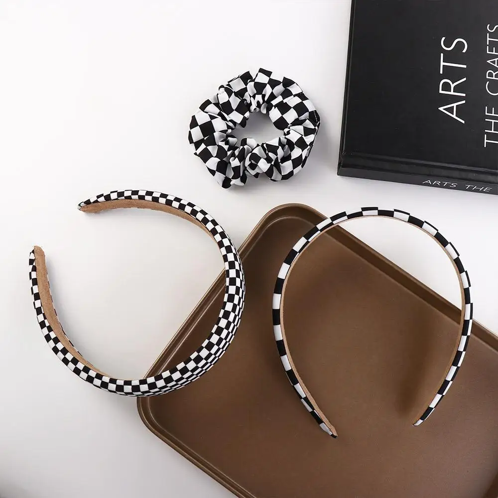 

Trendy Vintage Hair Rope Rings Head Wrap Grid Plaid Checked Hairbands Korean Style Scrunchies Women Hair Hoop Ponytail Holder
