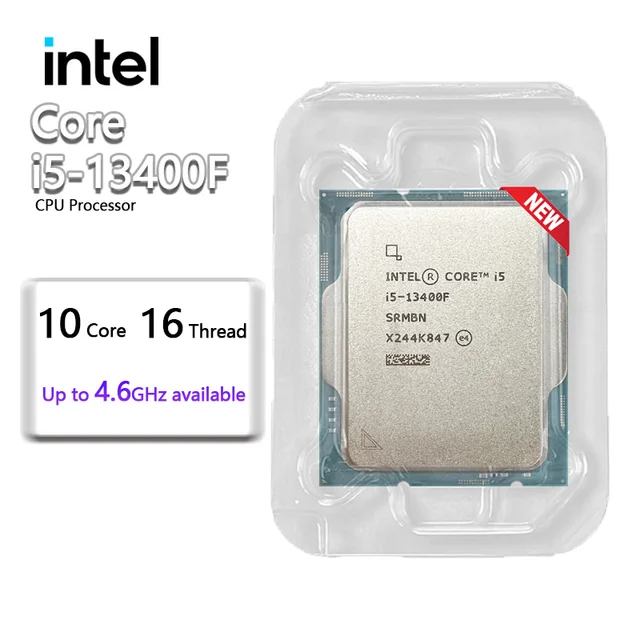 Intel Core i5 13400F CPU Processor New i5-13400F 2.5 GHz 10-Core 16-Thread 65W LGA 1700 1