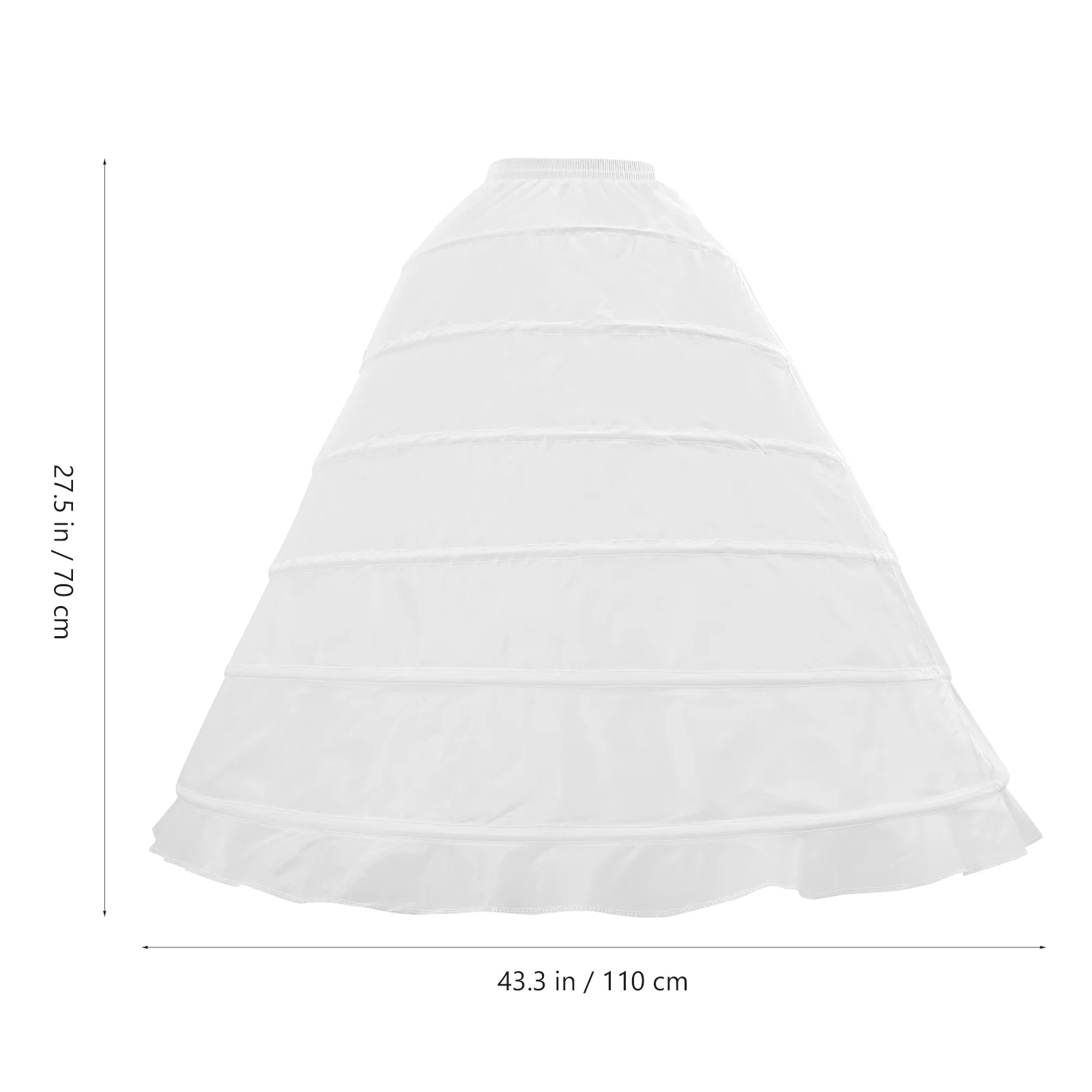 6 Single Puffy White Dress Wedding Crinoline Dresses Petticoat Bottom Skirt Bride Formal