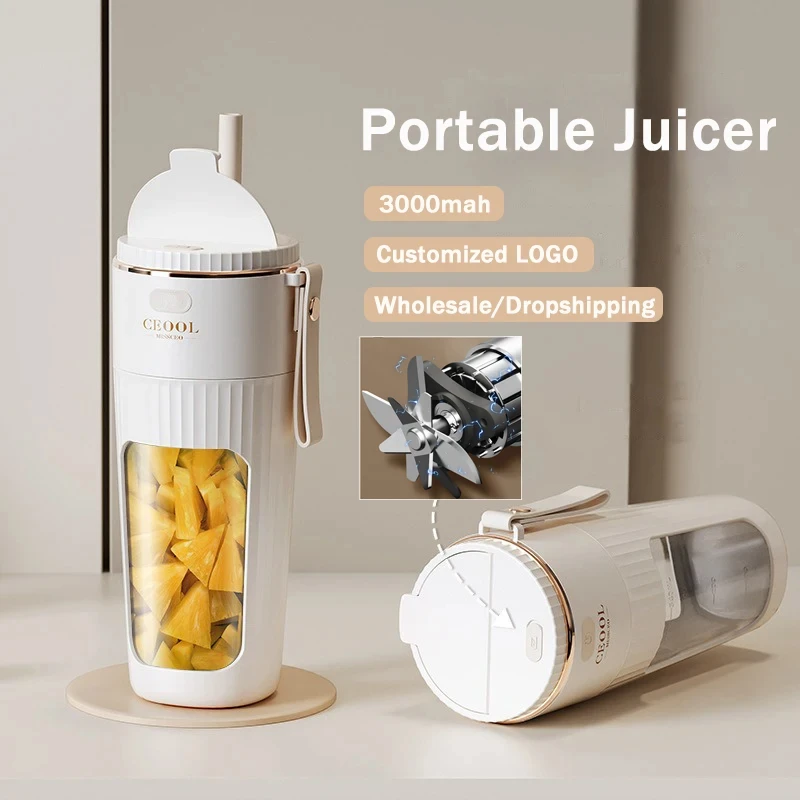 

340ML Portable Blender Wireless with Straw Electric Juicer Machine Fruit Vegetable Milkshake Smoothie Mixer Juice Maker