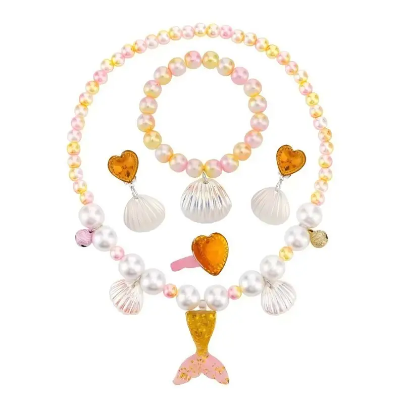 Meerjungfrau-Partygeschenke, glitzernde Meerjungfrau, Geburtstagsparty-Zubehör, Halskette, Pralinenschachtel, Geschenktüten, Glaskuchen-Topper, Kronen-Set für Mädchen – Detail 4