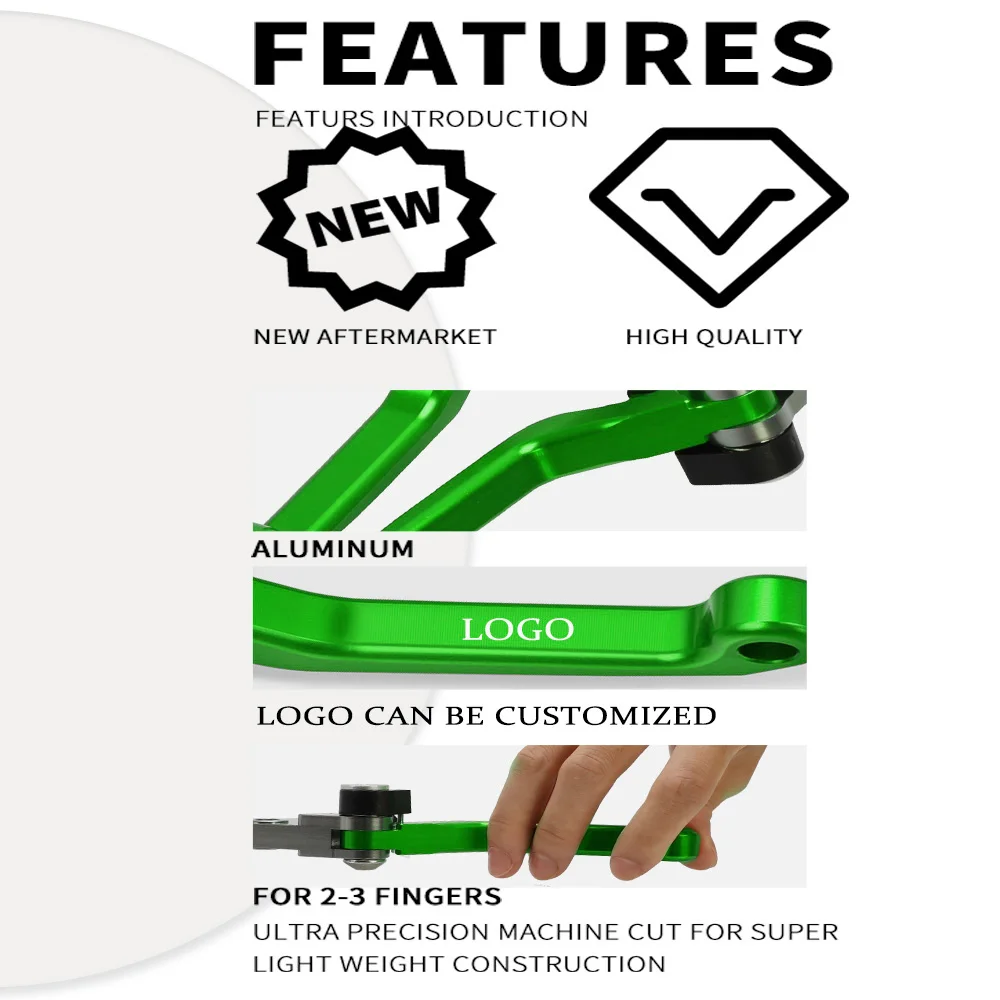 For Kawasaki KX250F KX450F 2013-2016 2017 CNC Dirt Bike Brake Clutch Lever Green