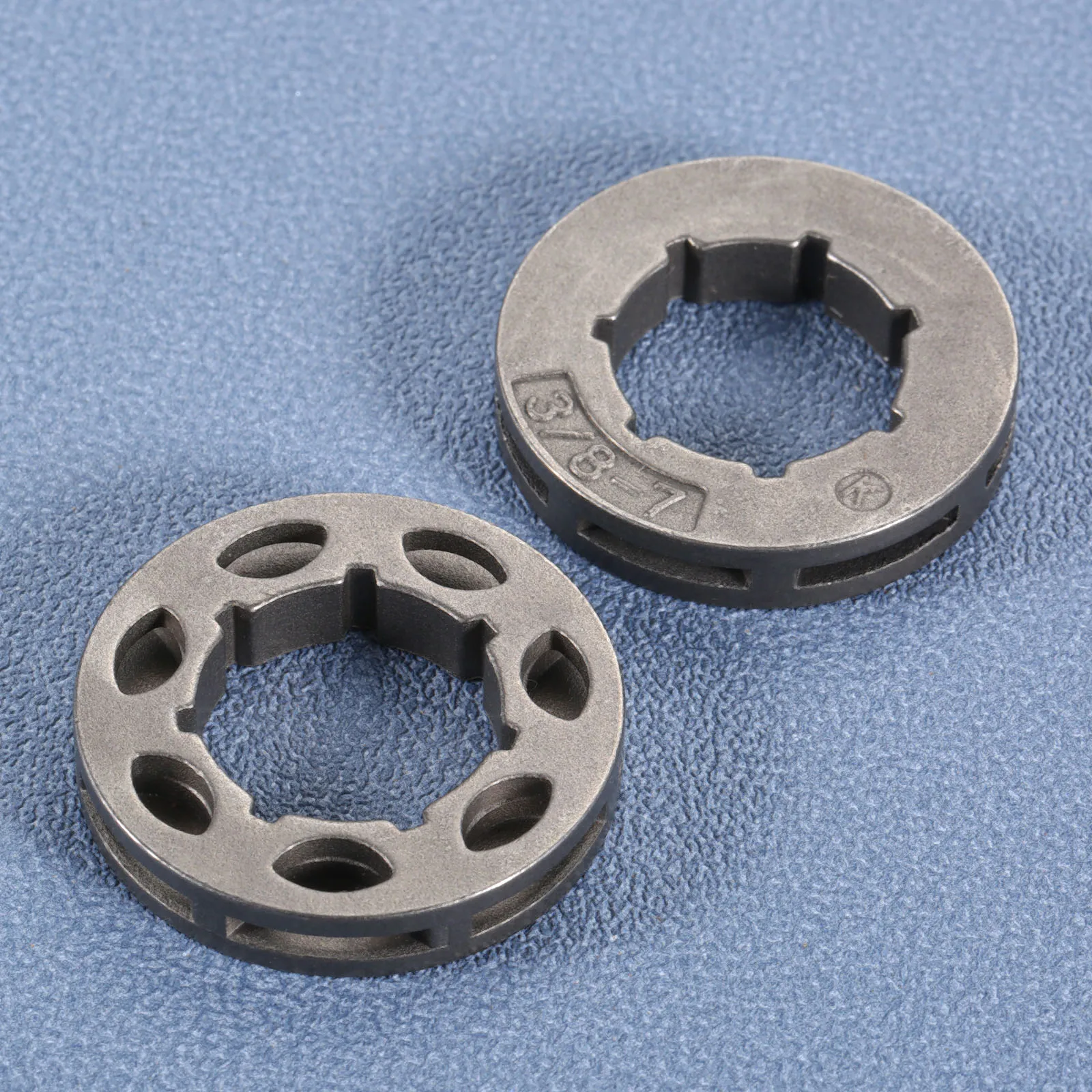 

2pcs Rim Sprockets 3/8-7 Replacement for Gasoline Chainsaw 58cc 3/8" 063" Chain Guide Bar Handened Steel Parts Garden Repairing