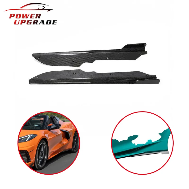 

For Chevrolet Corvette C8 2-Door Coupe Carbon Fiber Side Skirts