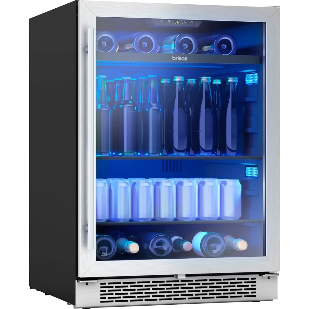 24 Inch Wine Fridge Single Zone Under Counter-Countertop Beverage and Wine Cooler Cellars Cabinet Bar Drink Refrigerator
