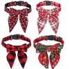 Cotton Christmas Snowflake Bow Dog Collars Puppy Pet Cat Accessories Dog Collar for Small Large Dogs
