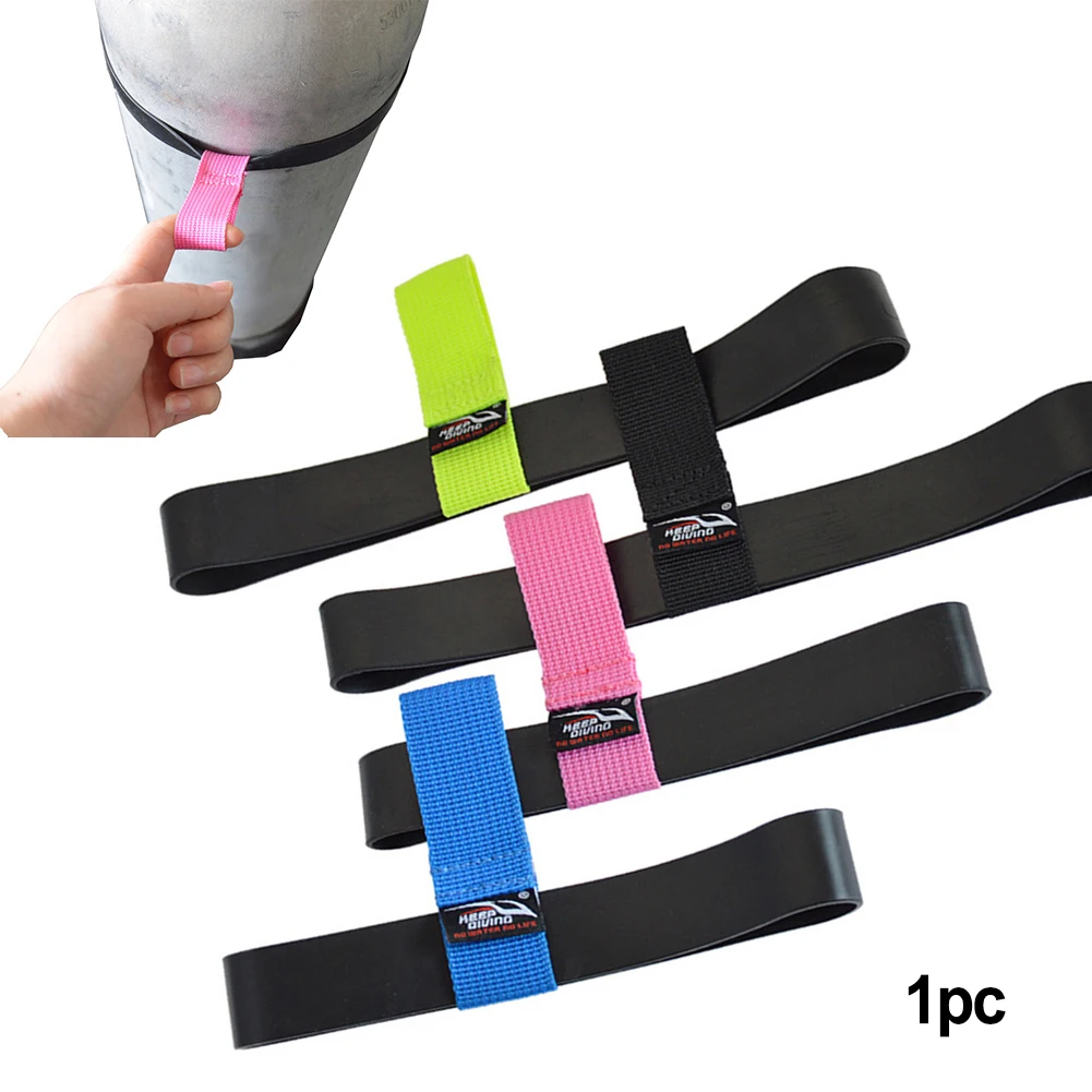 1pcs Diving Tank Cylinder Strap Multipurpose Diving Retainer Hose Retainer Rubber Strap 6L 11L DIY Multi-color Sewn Webbing Ring
