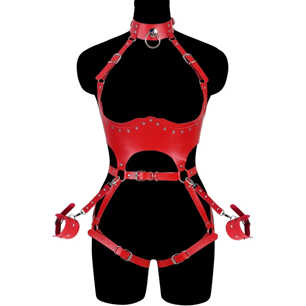 

Pole Punk Harness Garter Rave Dance Halloween Bondage Body Belt Stocking Sexy Fetish Goth Erotic Leather Fashion Lingerie Gentle