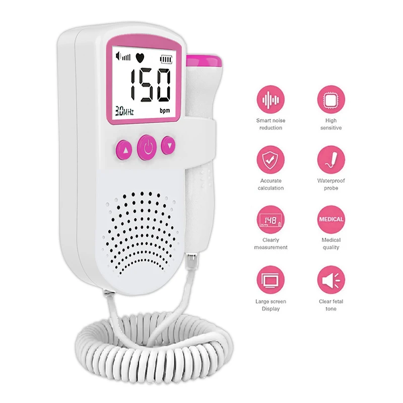 Doppler Fetal Heartbeat Detector Baby Care The Device Listen To Baby's Heart Beat Pregnancy Ultrasound Rate DetectionКрасота и