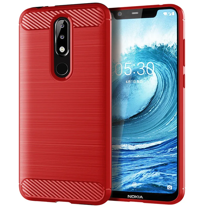 Carbon Fiber Shockproof Silicone Phone Case - Soft TPU Back Cover