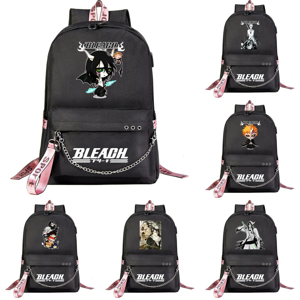 

Anime BLEACH Backpack Mochila Student School Book Bags Black Shoulder Bags For Boys Girls Teenagers Leisure Travel Backpacks