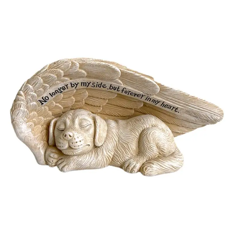 

Sleeping Dog With Angel Wings Garden Pet Statue With Inscription Pet Loving Memory Collection Dog Memorial Bereavement Gifts
