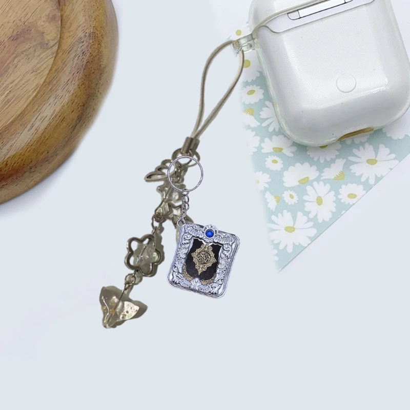 Beautifully Quran Book Ornaments With Random Gemstones Mini Keychains Pendants For Religious Pendants Collectors 37JD