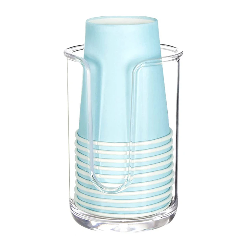 

2pcs/lot Transparent Box Disposable Paper Cup Storage Box Gargle Cup Box
