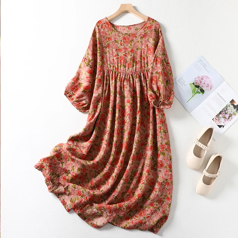 Korean solid color cotton dress