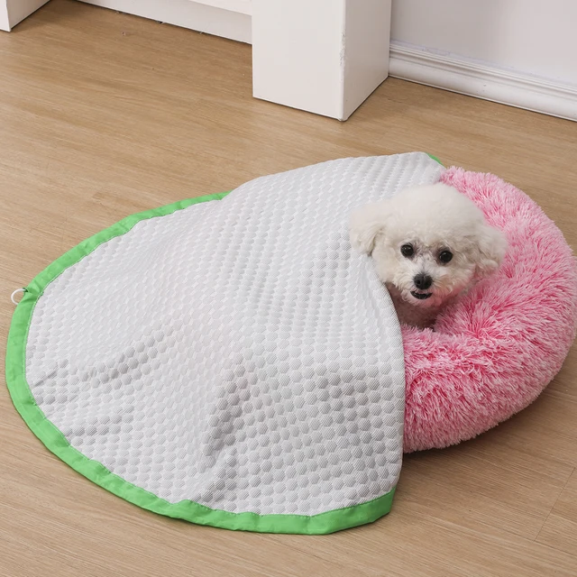 Adjustable Breathable Cooling Dog Bed Cover Summer Cooling Cat Mat Dog Mat Drawstring Storage Bag Multifunction Pet Mat Cat Bed 4