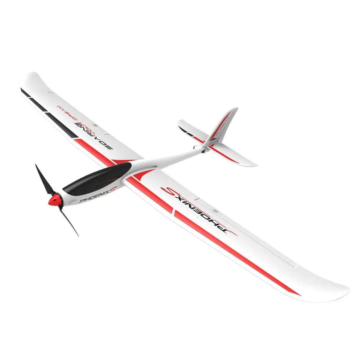 Planeur RC 2.4GHz 3CH avec gyroscope posé au sol, avec ses cinq couleurs disponibles alignées.