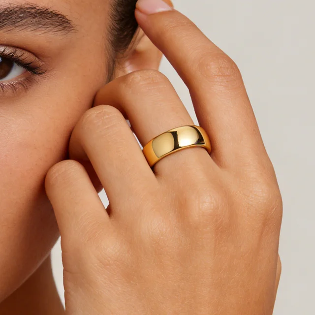 Bague de fiançailles en acier inoxydable pour femmes et hommes, couleur or, tailles américaines 4 5 6 7 8 9 10 11 12 13 14 15, livraison gratuite