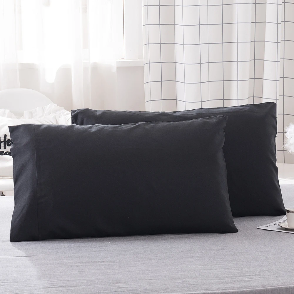 Battilo 2pcs Solid Envelope Pillowcases Queen King Size Pillowcover Soft&Breathab Microfiber Cushion Cover For Bed Hotel Bedding