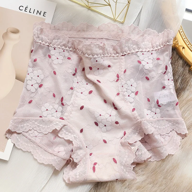 L-XXL Women's Underwear Sexy Lace Panties Plus Size High Waist Seamless  Comfort Briefs Girls' Thin