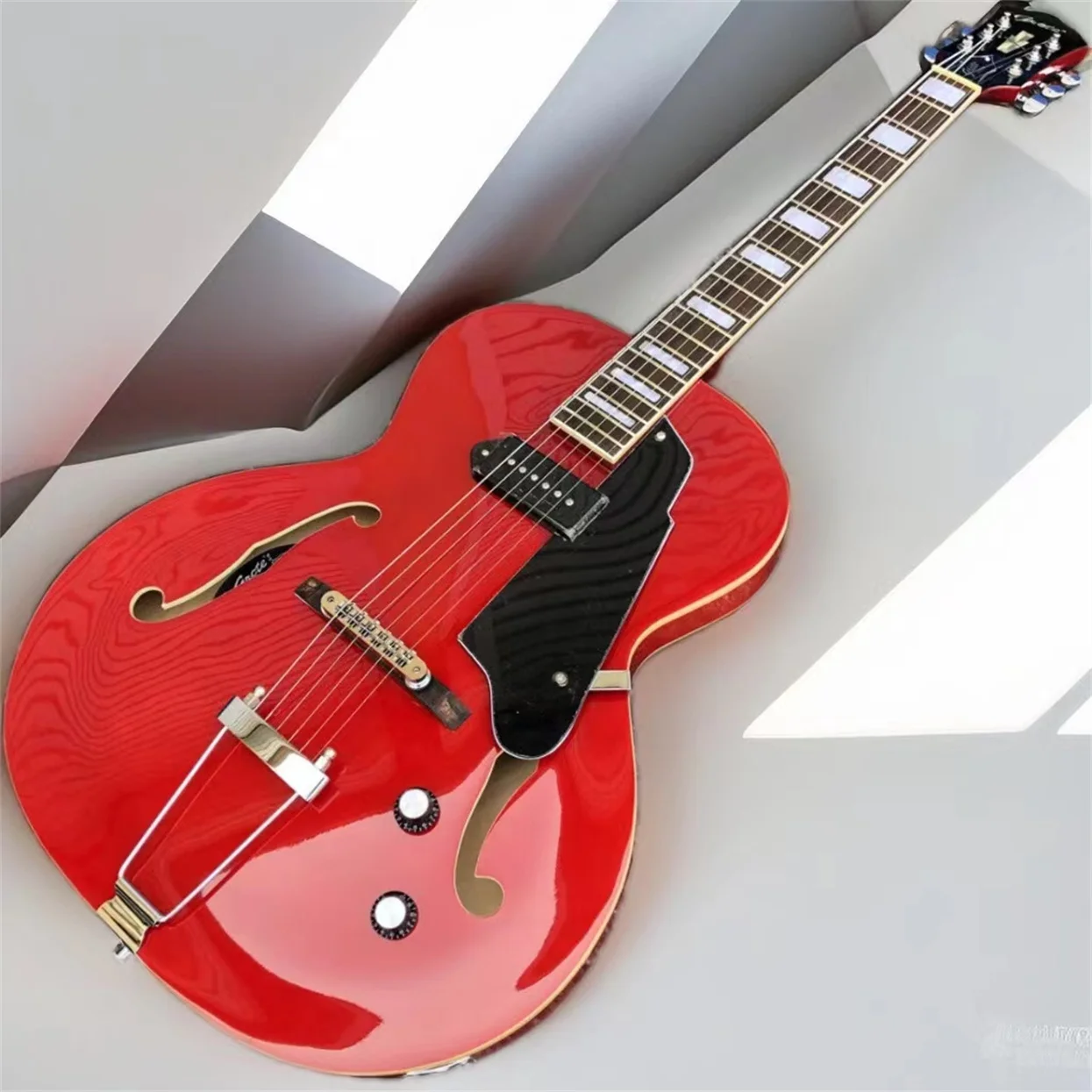 

Grote прозрачный красный цвет полый корпус электрическая гитара F отверстия Archtop 2023