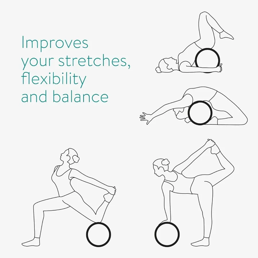 Cork Yoga Wheel - Prop for Stretching, Flexibility, Back Bends - Helps Deepen Poses and Stretch Back, Shoulders, Chest - 13" (33