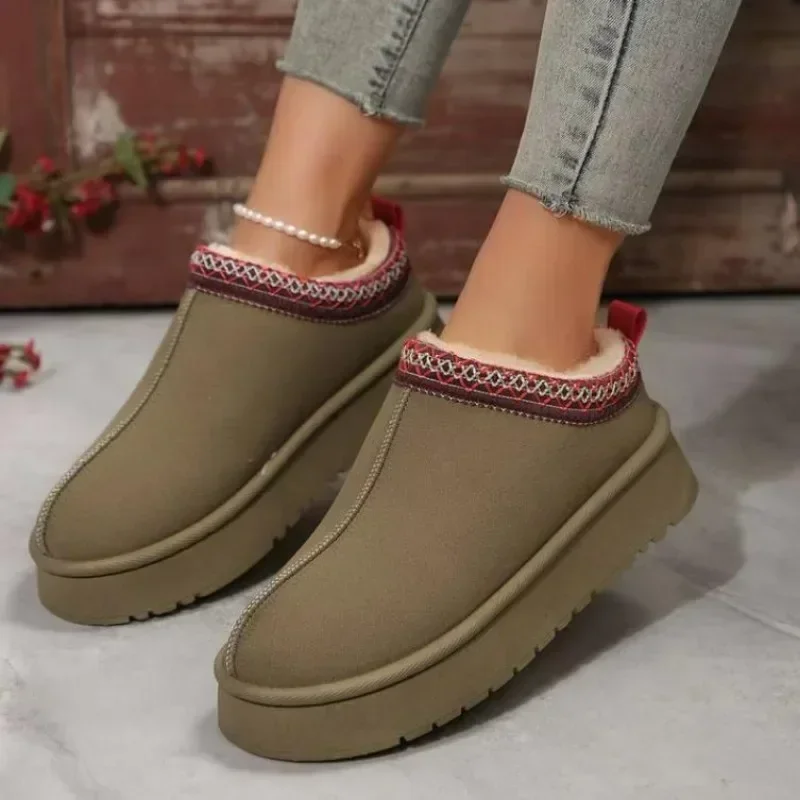 Chelsea Ankle Snow Boots – Women’s Winter Warm Fur Plush Flats, Platform Slippers, Flip Flops, Cotton Shoes Beach Footwear Sandals