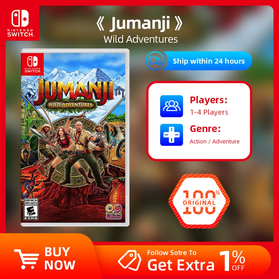 Jumanji Wild Adventures Nintendo Switch Jumanji Video Game Switch