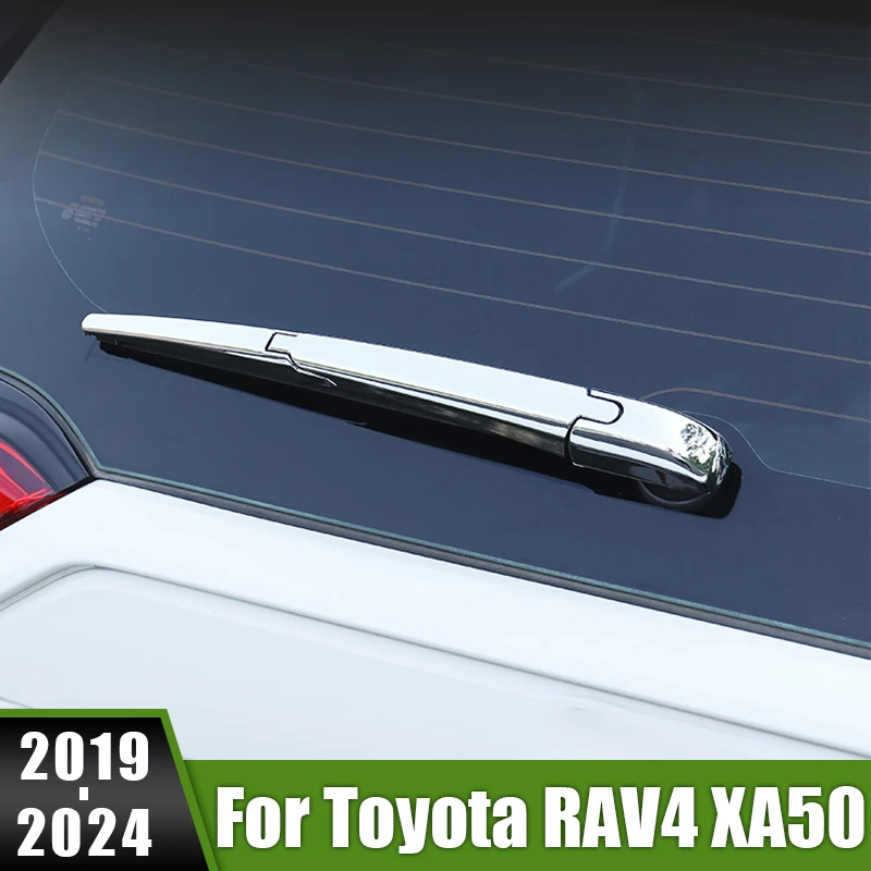 

For Toyota RAV4 XA50 RAV 4 Hybrid 2019 2020 2021 2022 2023 2024 Car Rear Trunk Window Rain Wiper Arm Blade Cover Trim Accessorie