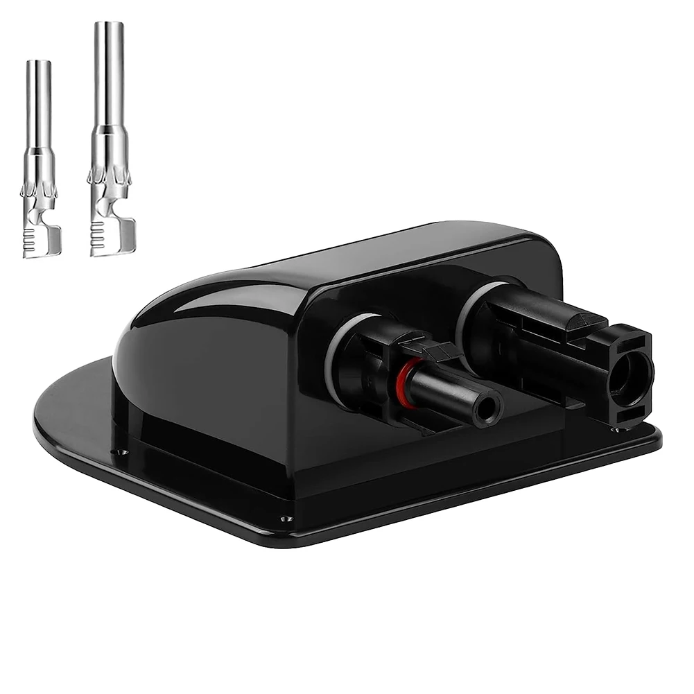 Solar Panel Double Hole Wire Cable Entry Gland Sealing Box Curved Cable Connector Waterproof For RV Caravan Motorhome Boat solar panel cable adapter solar cable connector solar cable adapter solar connectors solar panel