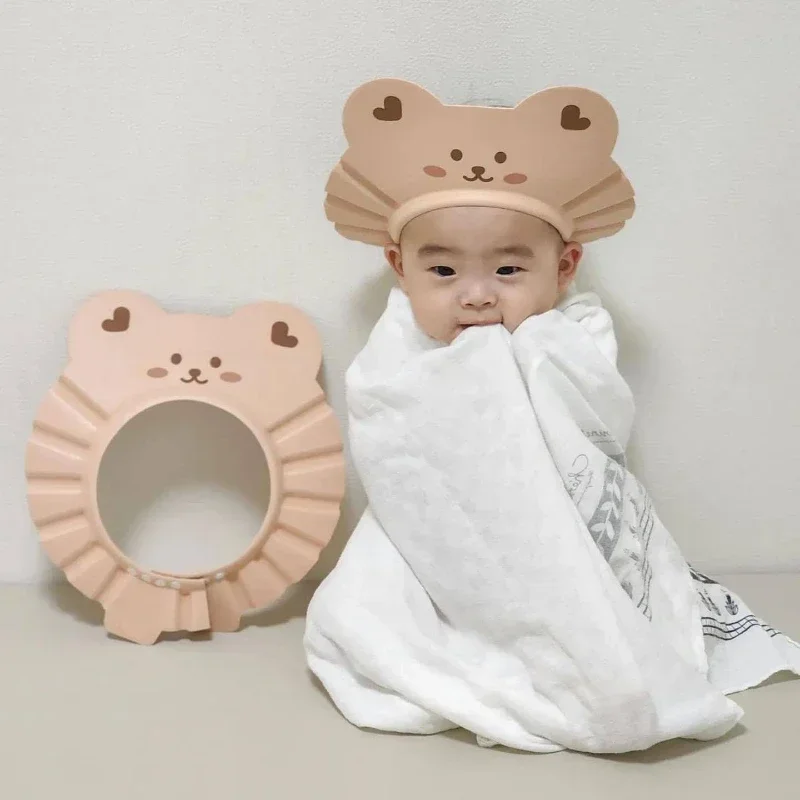 

Cartoon Baby Shower Soft Cap Adjustable Hair Wash Hat for Kids Ear Protection Safe Children Shampoo Shower Protect Head Cover