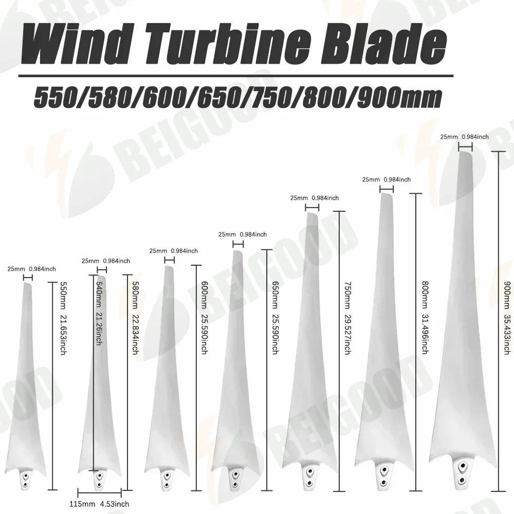 Wind Generator Wind Turbine Blades Generator Blades 530MM 550mm 580mm-900mm Outdoor Home Solar