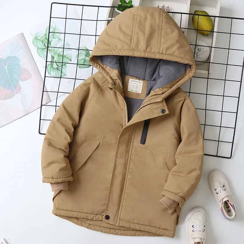 OLEKID Autumn Winter Children Jacket For Boys Hooded Plus Velvet Thicken Warm Teenage Boy Outerwear Coat 4-14 Year Kids Parka 2