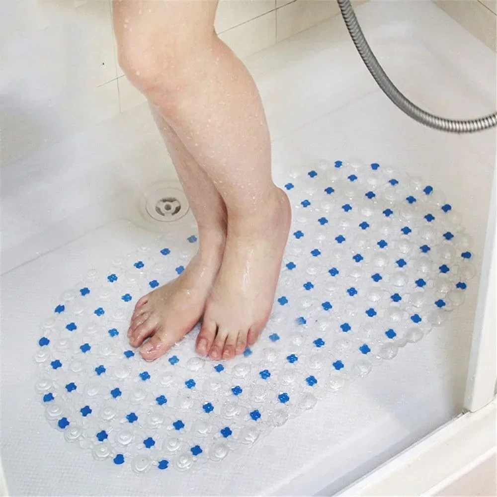 Enhanced Non-slip PVC Bath Mat with Massage Surface - Soft Rectangle Shower Carpet