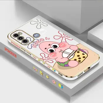 모토로라 모토 G60, G53, G52, G50, G42, G30, G20, G22, G52, E20, G9 플레이 커버용 럭셔리 도금 폰 케이스, 밀크티 베이비 패턴